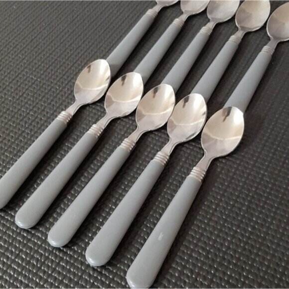 10 EVERYDAY TEASPOONS GREY HANDLE - Picture 4 of 4